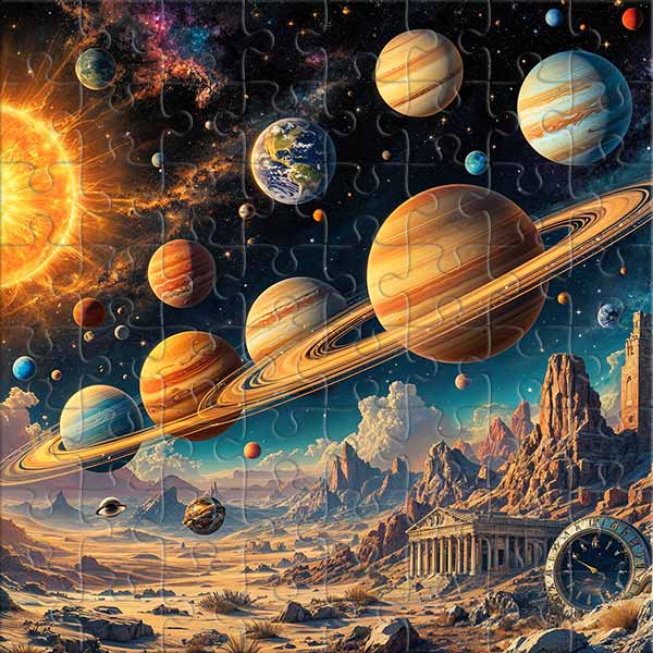Fantasie-Fenster in andere Welten Puzzle