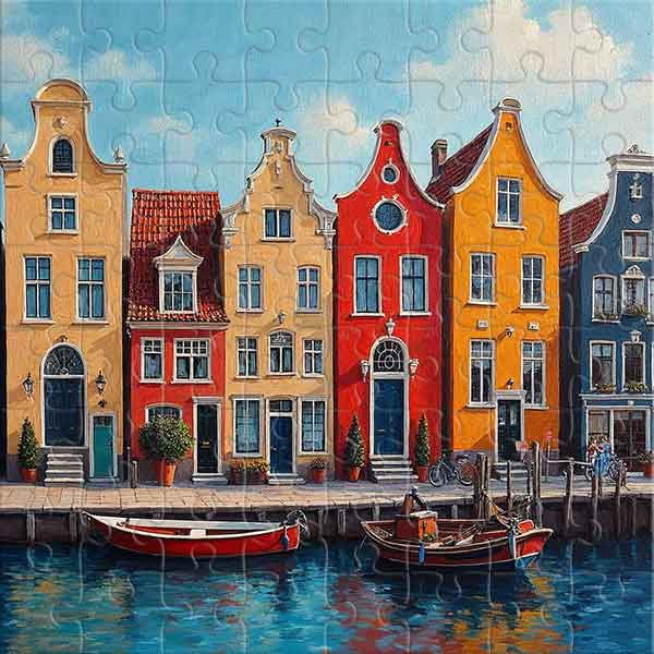 Farben der alten Stadt Puzzle