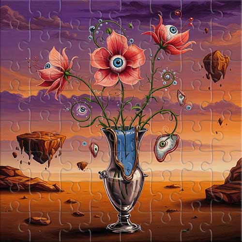 Blumenfantasie im Stil von Dalí Puzzle