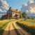 Old House at Dawn in Scenic Countryside Jigsaw Puzzle Old House at Dawn in Scenic Countryside Jigsaw Puzzle
