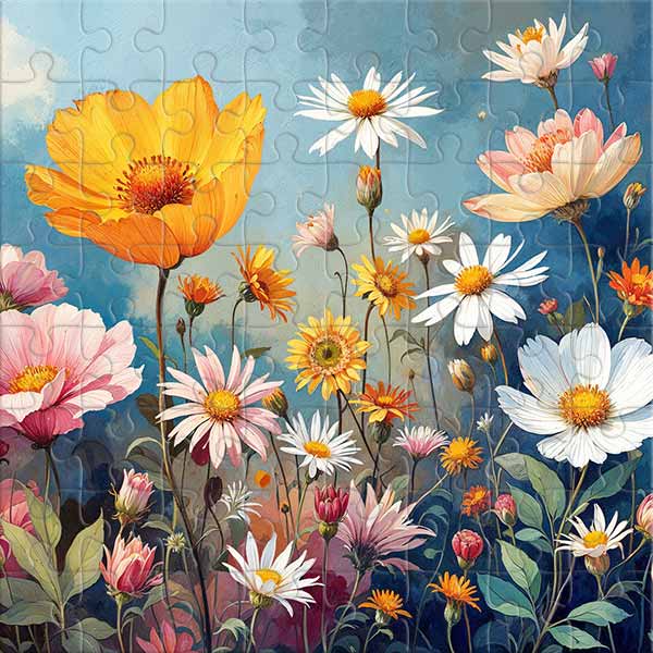 Dahlien in Aquarell Puzzle