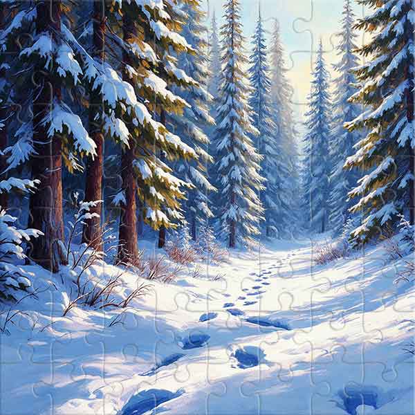 Auf den Spuren des Winterwaldes Puzzle