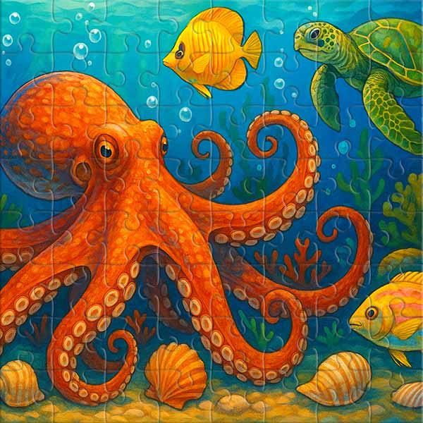 Der Oktopus und seine Ozeanfreunde Puzzle